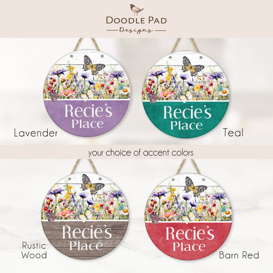 Personalized Butterfly Door Sign - Assisted Living Room Sign