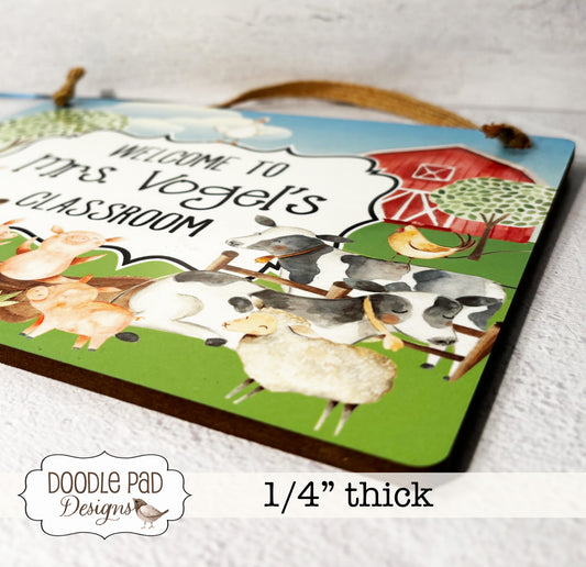 Farm Theme Classroom Door Sign