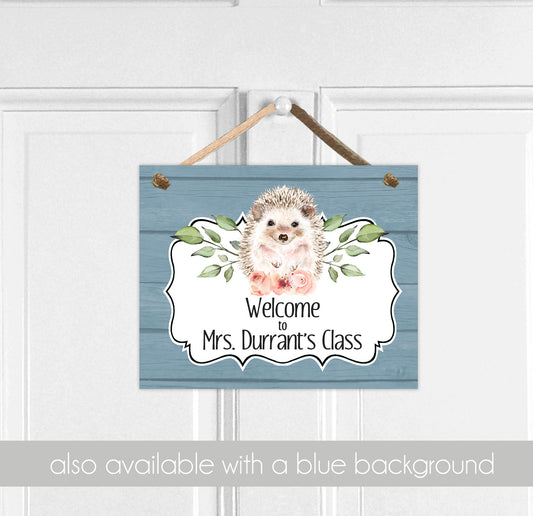 Hedgehog Classroom Door Sign