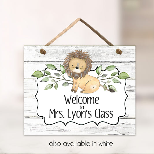 Personalized Lion Classroom Door Sign