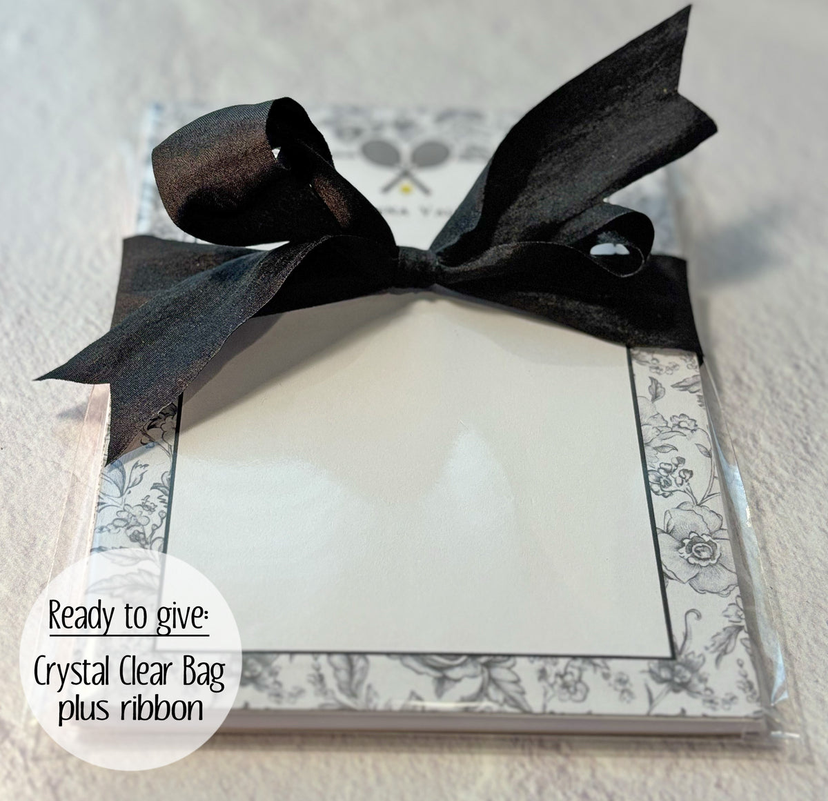 Personalized Tennis Notepad - Elegant Floral