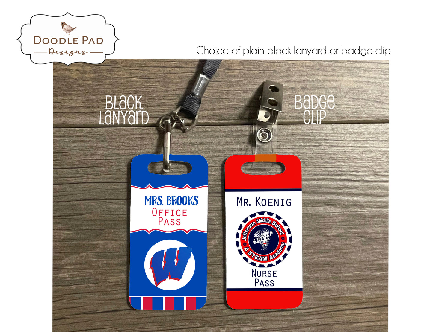 Custom Logo Hall Passes - Upload your School Logo