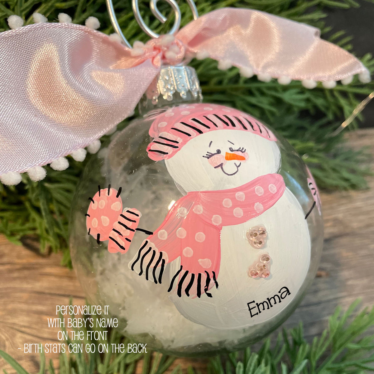 Personalized Baby Girl's First Christmas Ornament