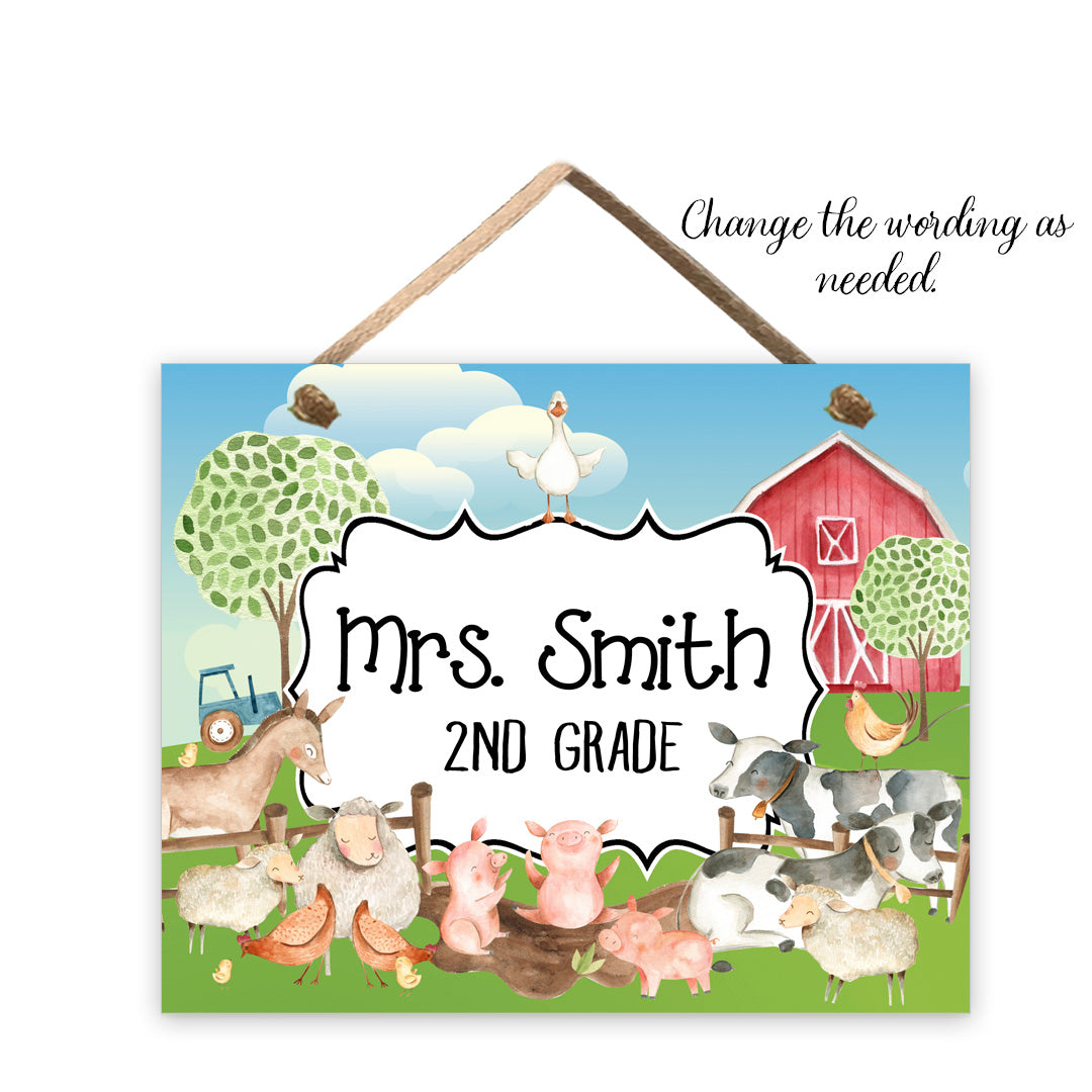 Farm Theme Classroom Door Sign