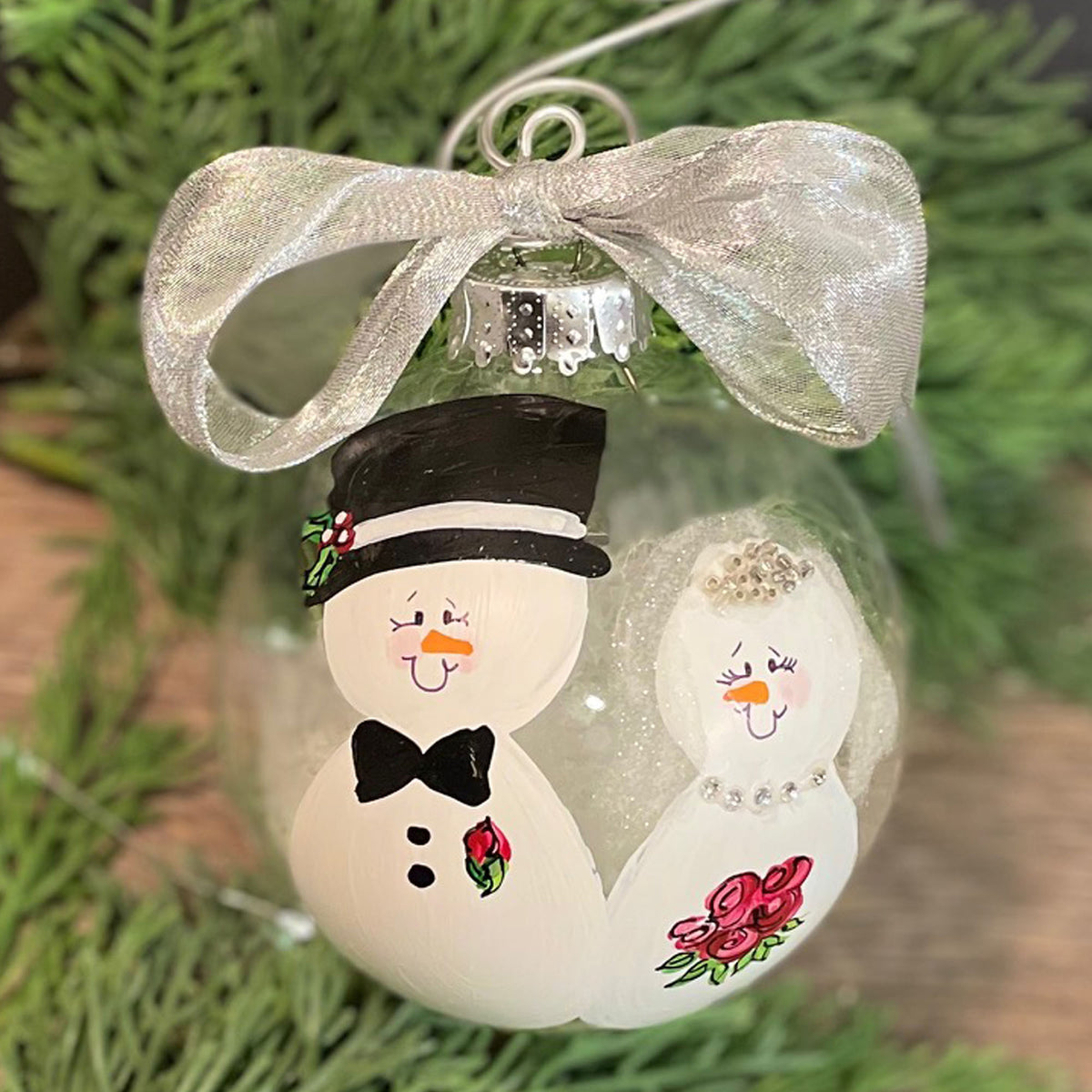 Personalized Snowman Wedding Ornament