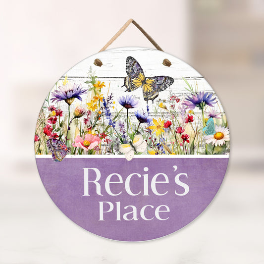 Personalized Butterfly Door Sign - Assisted Living Room Sign