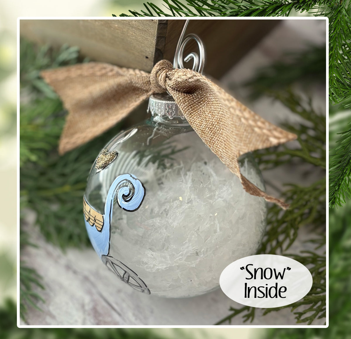 Hand Painted Baby Carriage Ornament