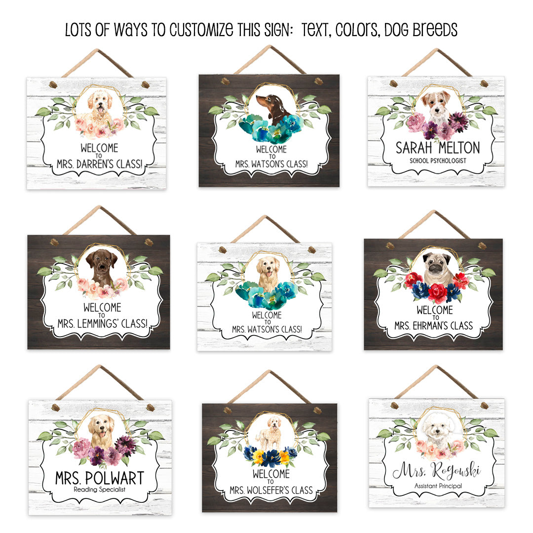 Custom Dog Classroom Door Sign