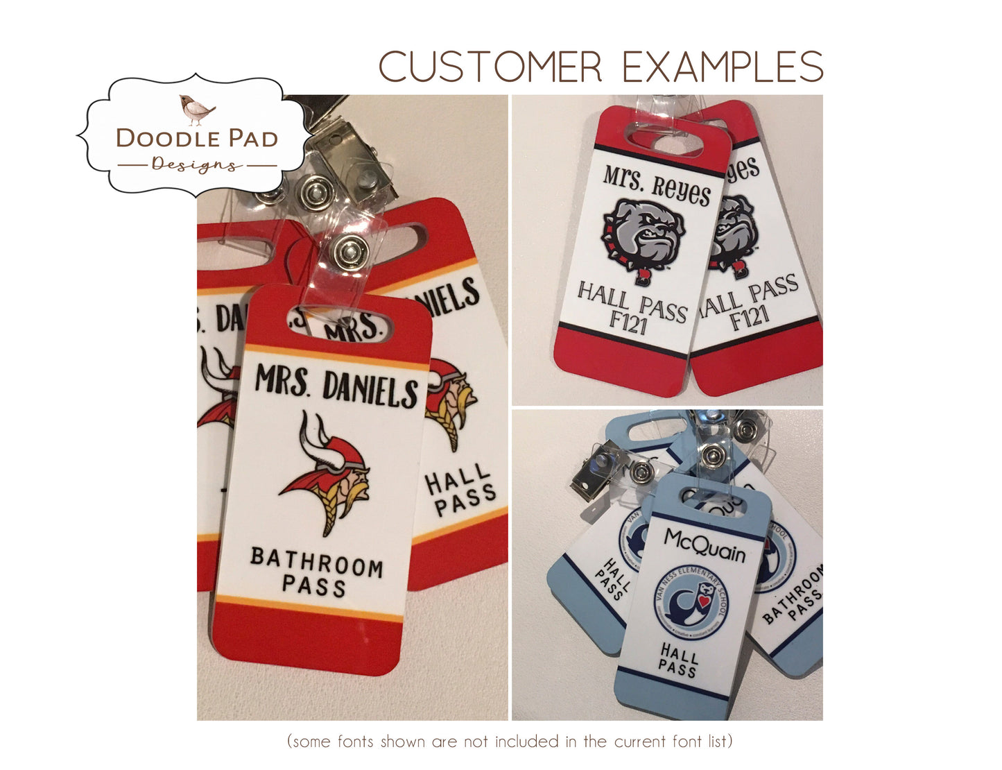 Custom Logo Hall Passes - Upload your School Logo