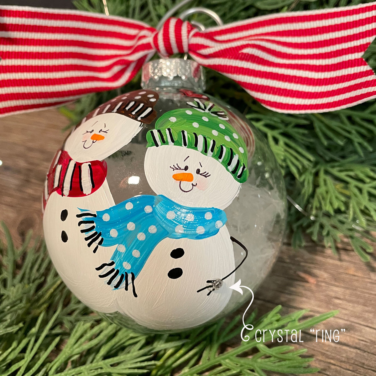 Personalized Snowman Engagement Ornament
