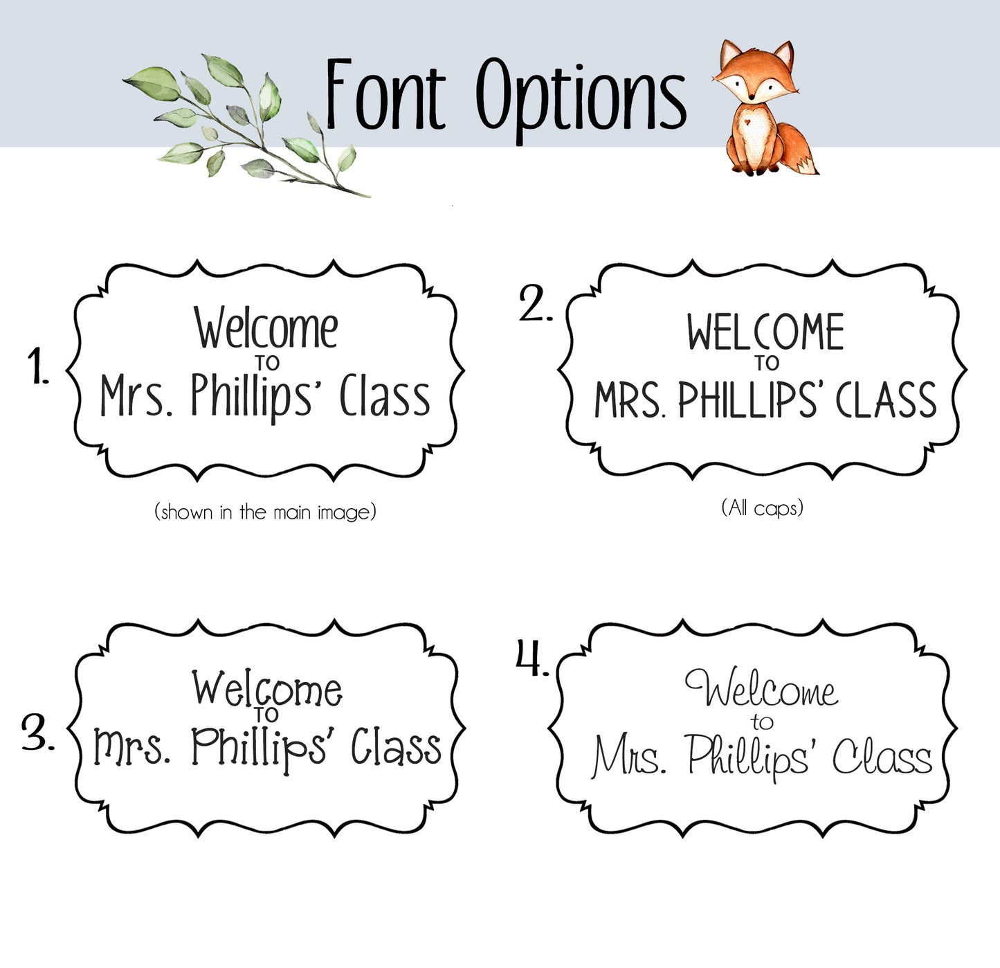 Woodland Fox Door Sign with Critter Cut-Out