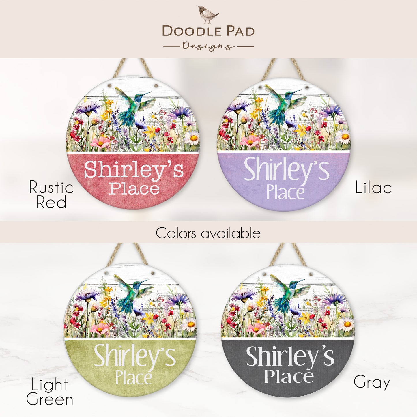 Personalized Hummingbird Door Sign - Assisted Living Room Sign