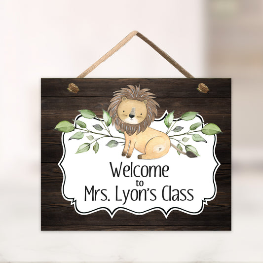 Personalized Lion Classroom Door Sign