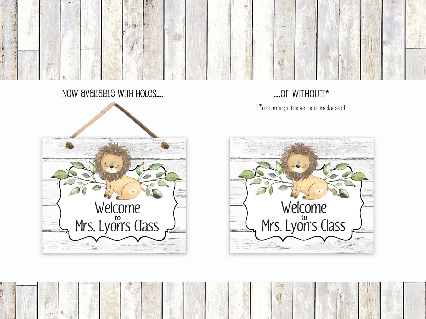 Personalized Lion Classroom Door Sign