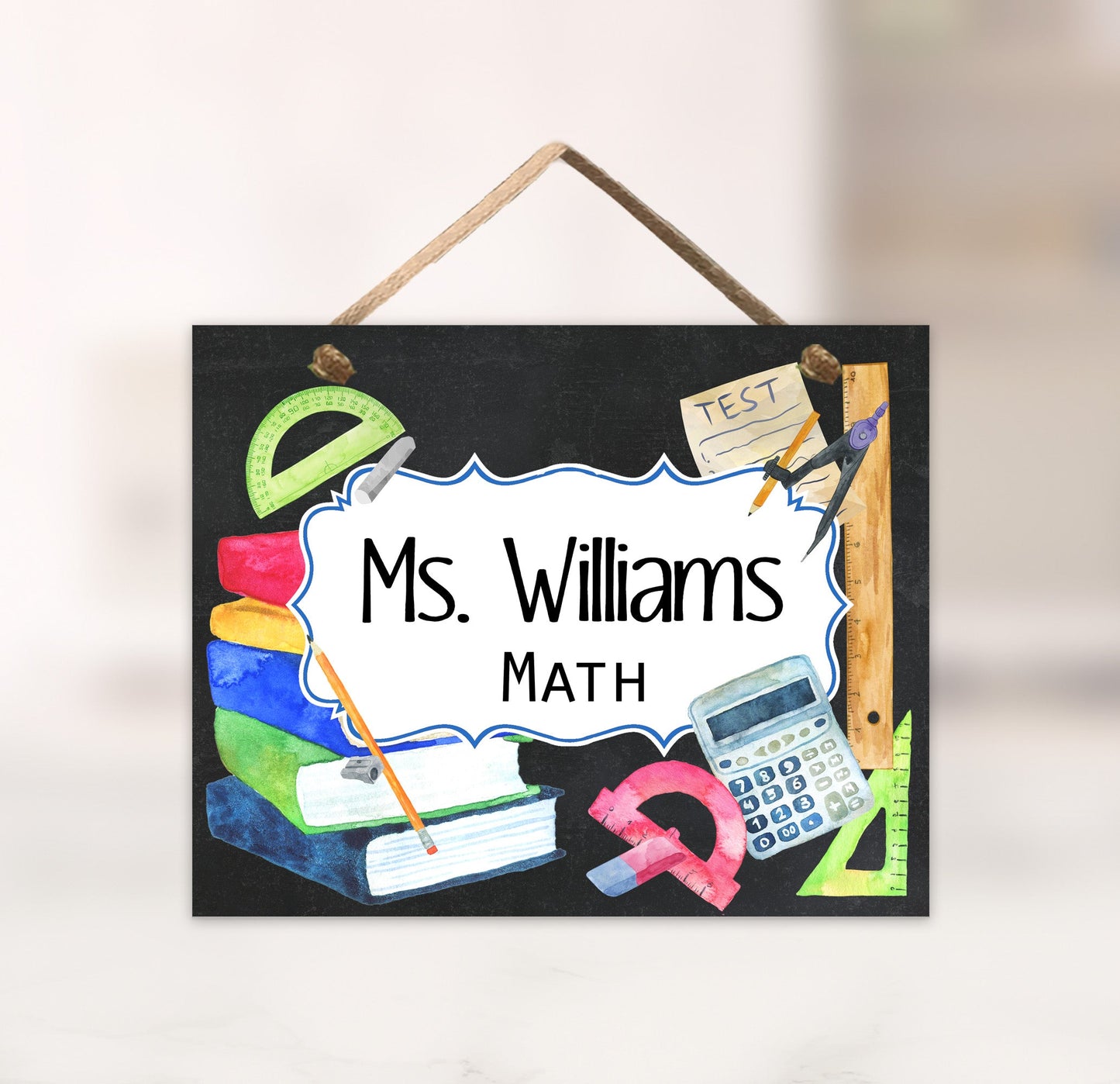 Personalized Math Teacher Classroom Door Sign