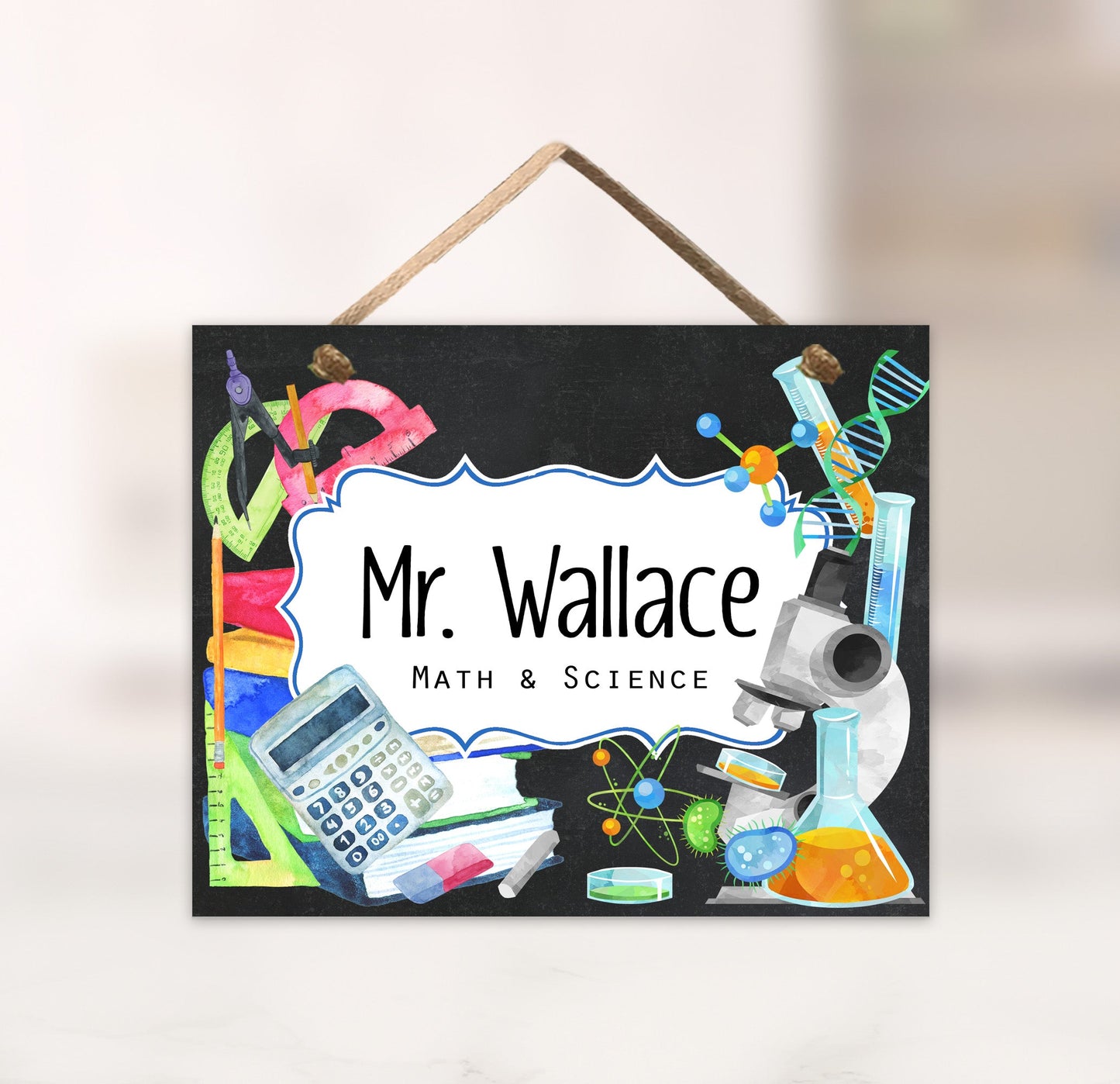 Personalized Math & Science Teacher Door Sign
