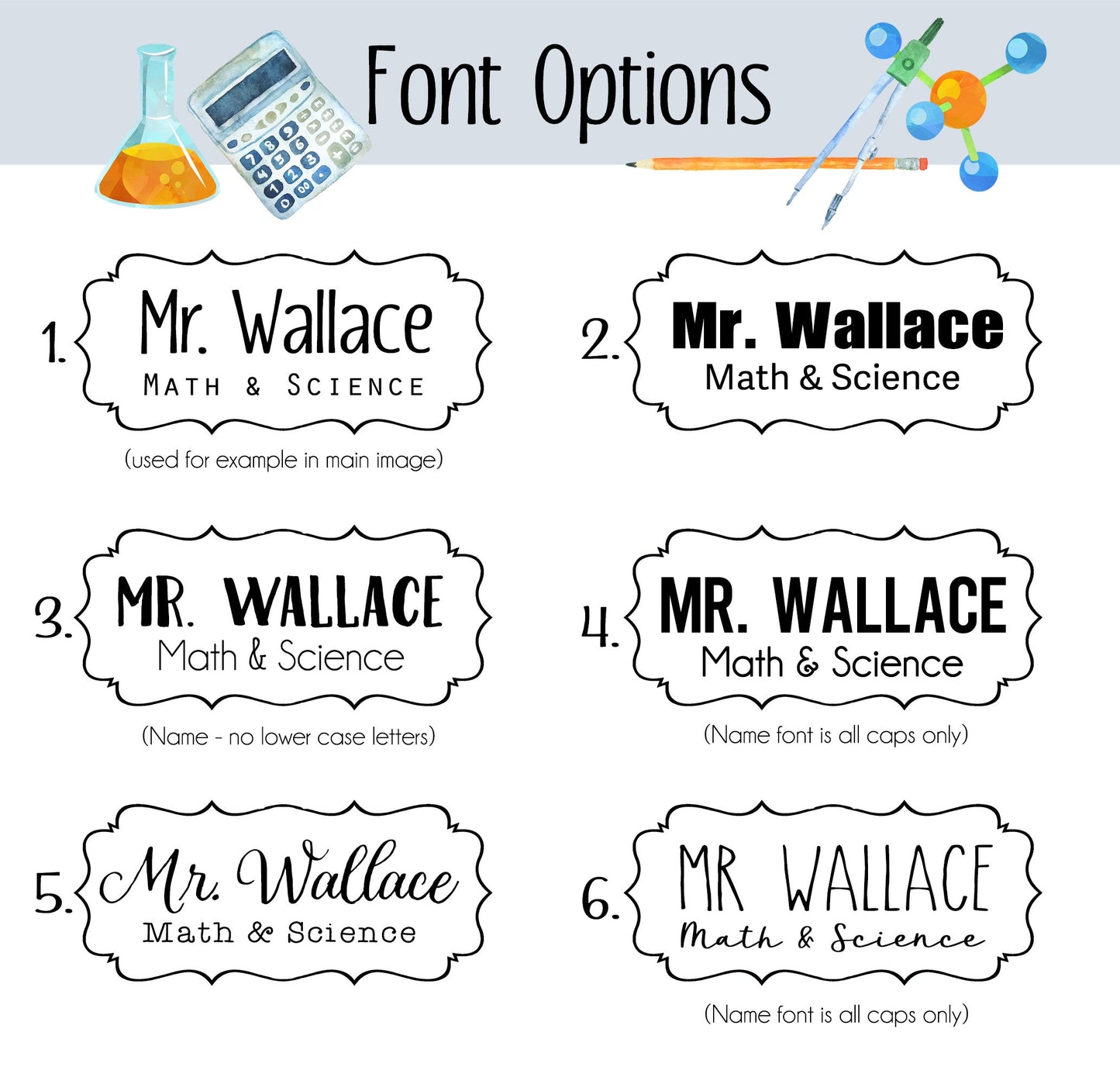 Personalized Math & Science Teacher Door Sign