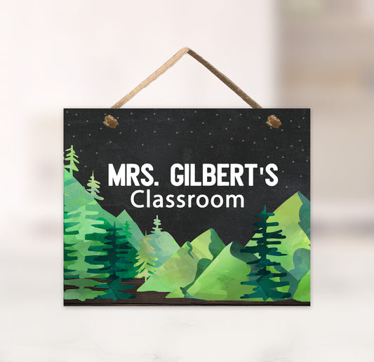 Mountain Theme Classroom Sign