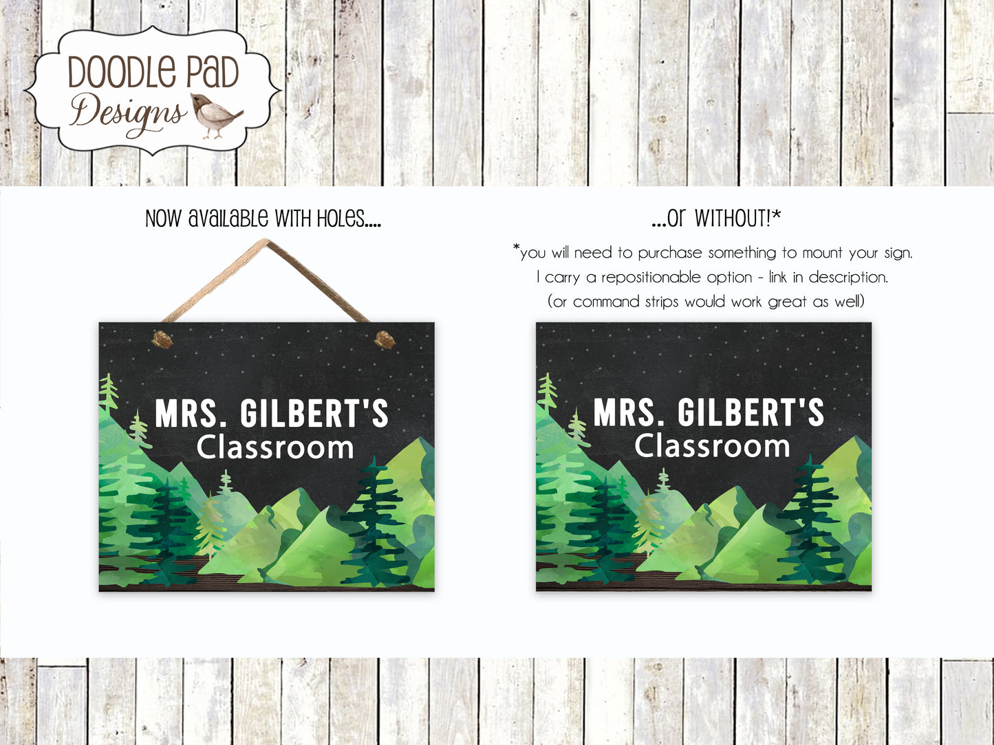 Mountain Theme Classroom Sign