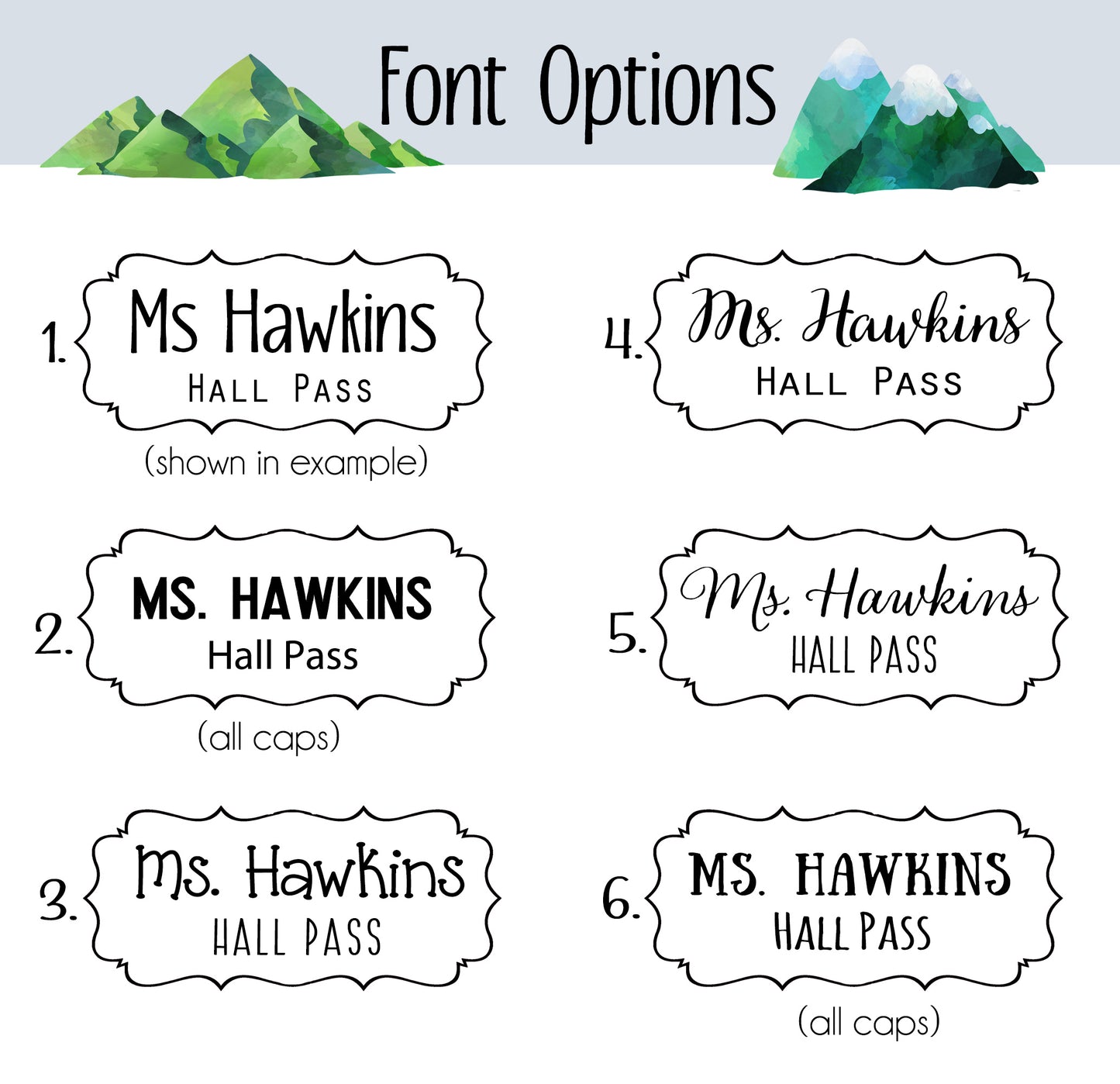 Personalized Mountain Hall Passes