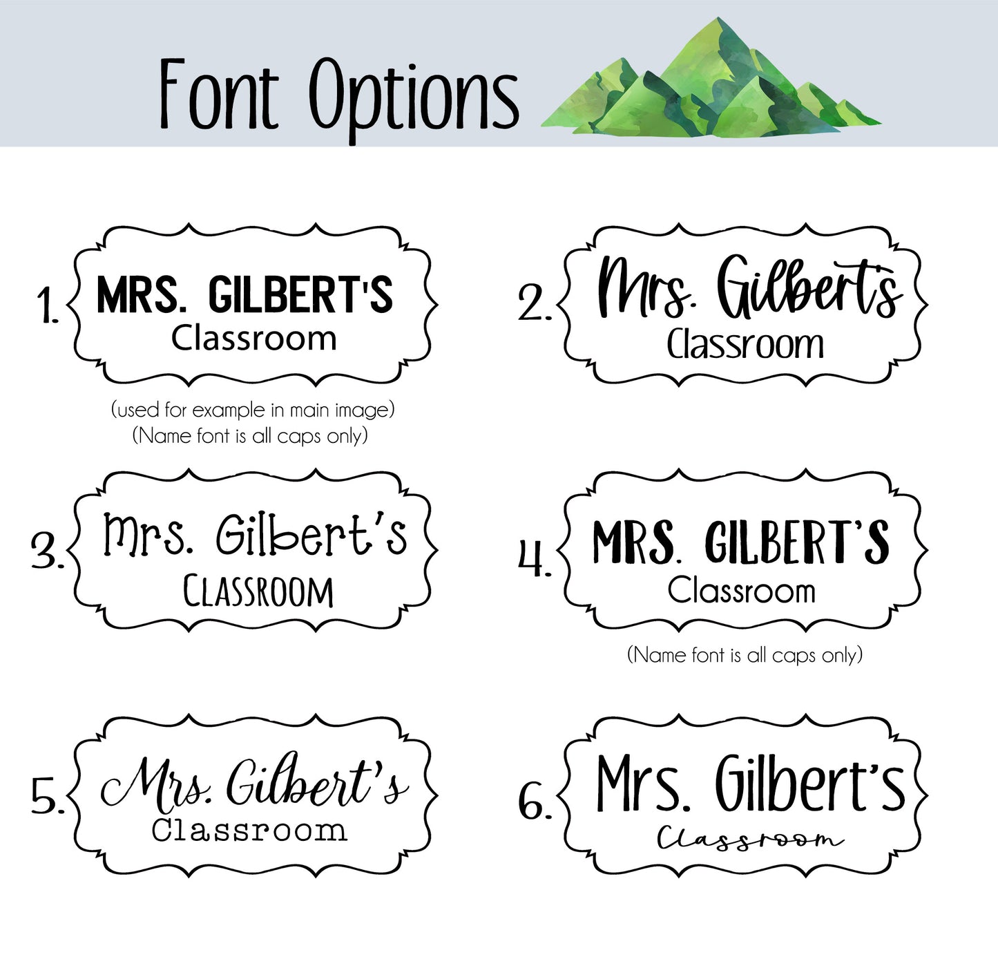Mountain Theme Classroom Sign