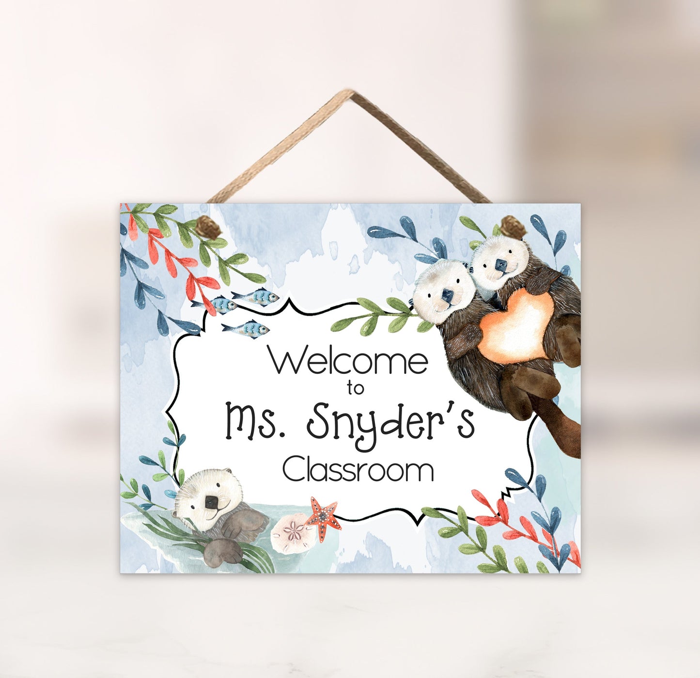 Sea Otters Classroom Door Sign