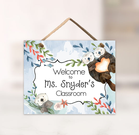 Sea Otters Classroom Door Sign