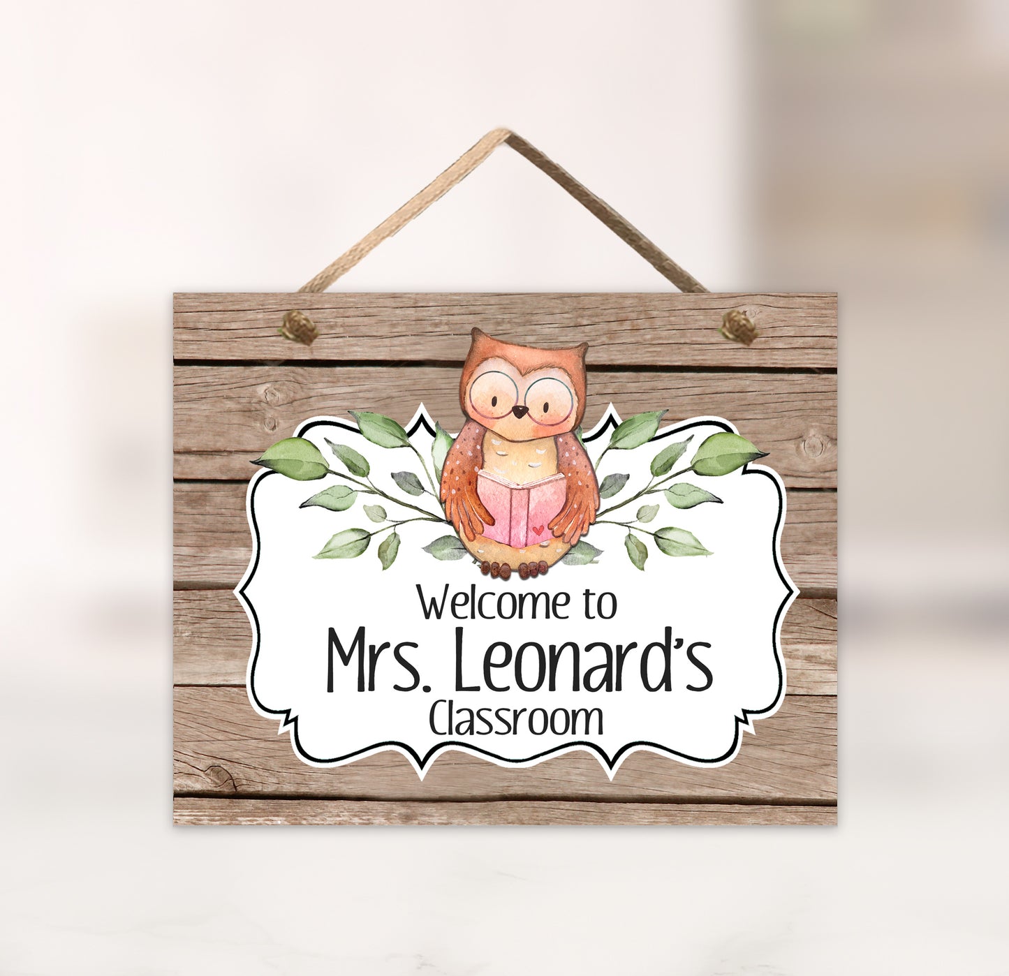 Reading Owl Classroom Door Sign