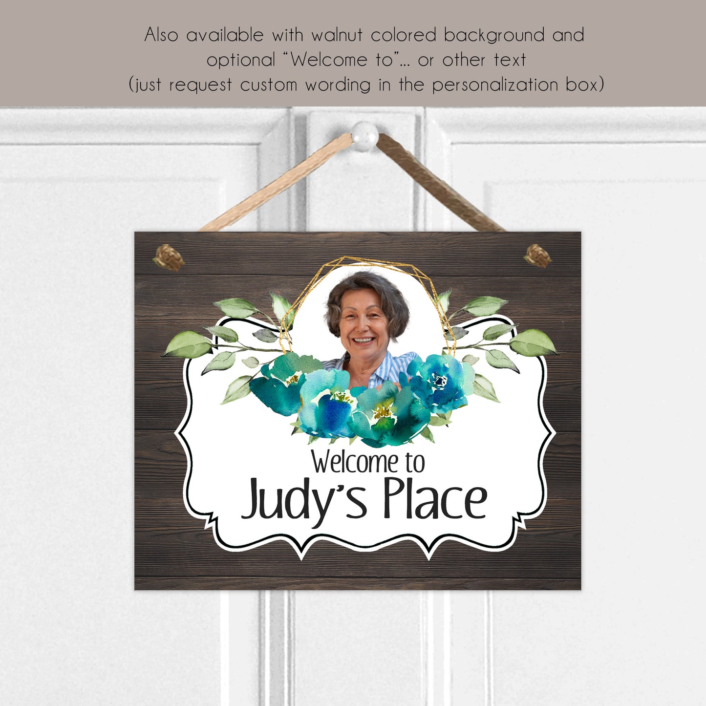 Custom Door Sign with Photo for Senior Living