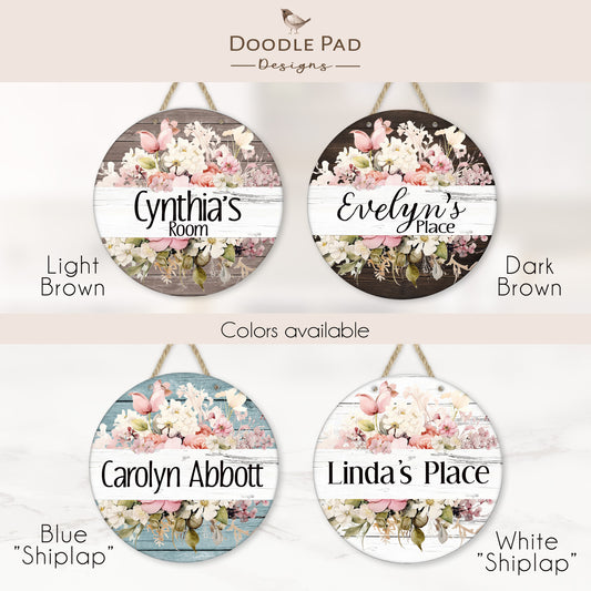 Personalized Wildflower Door Sign - Assisted Living Room Sign