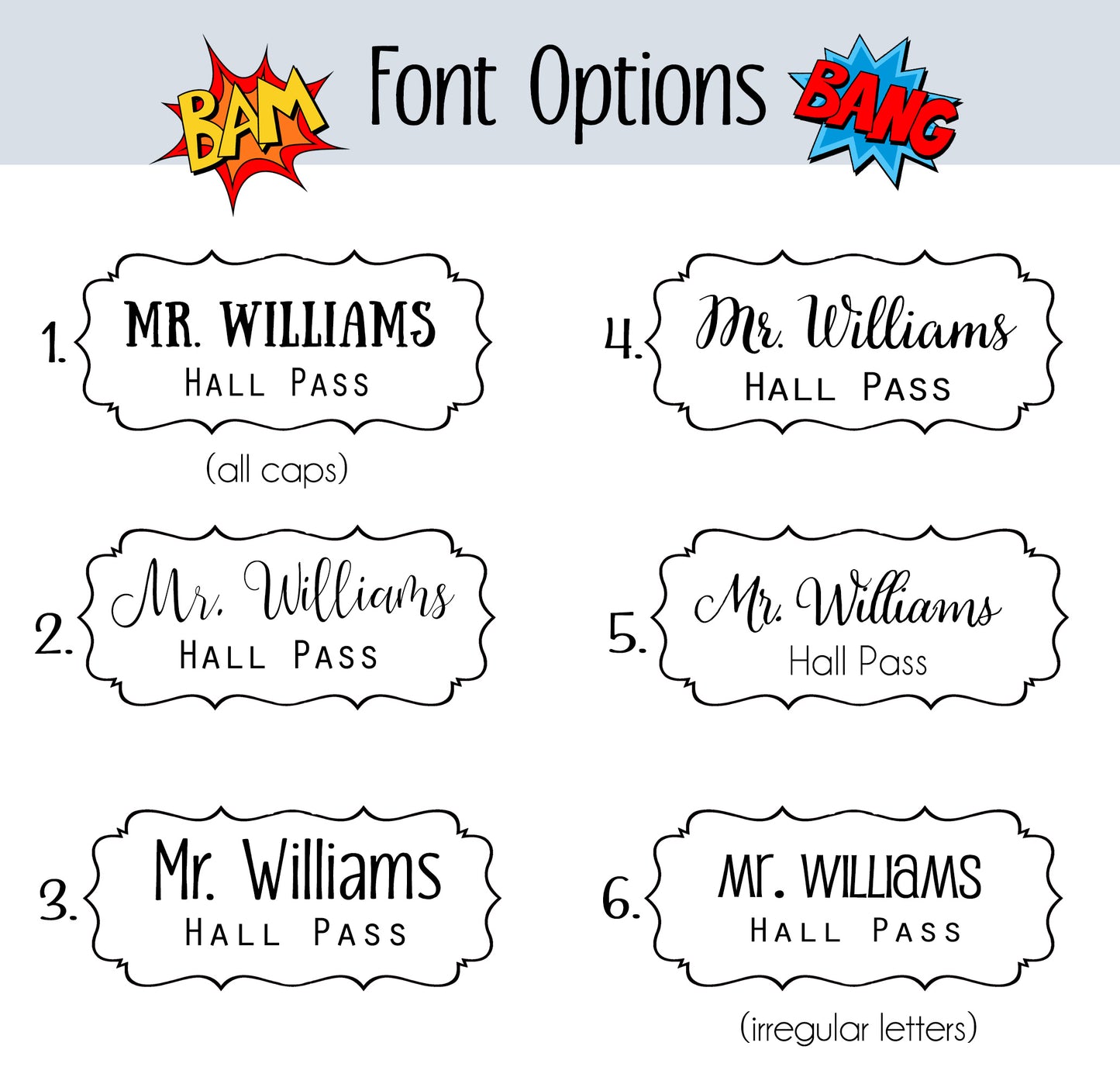 Personalized Comic Superhero Hall Passes