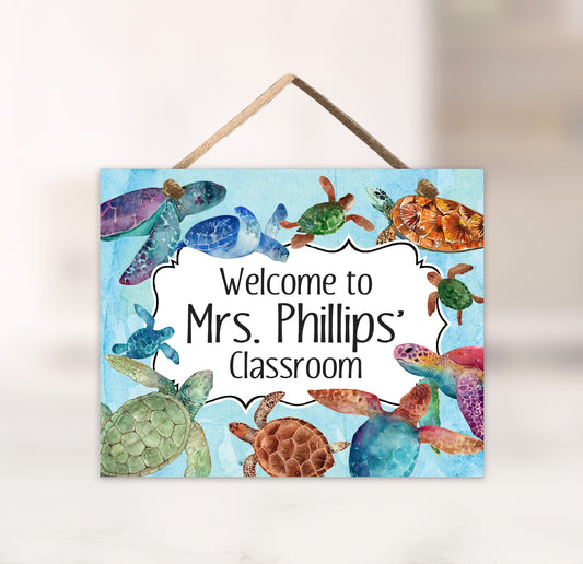 Sea Turtles Classroom Door Sign