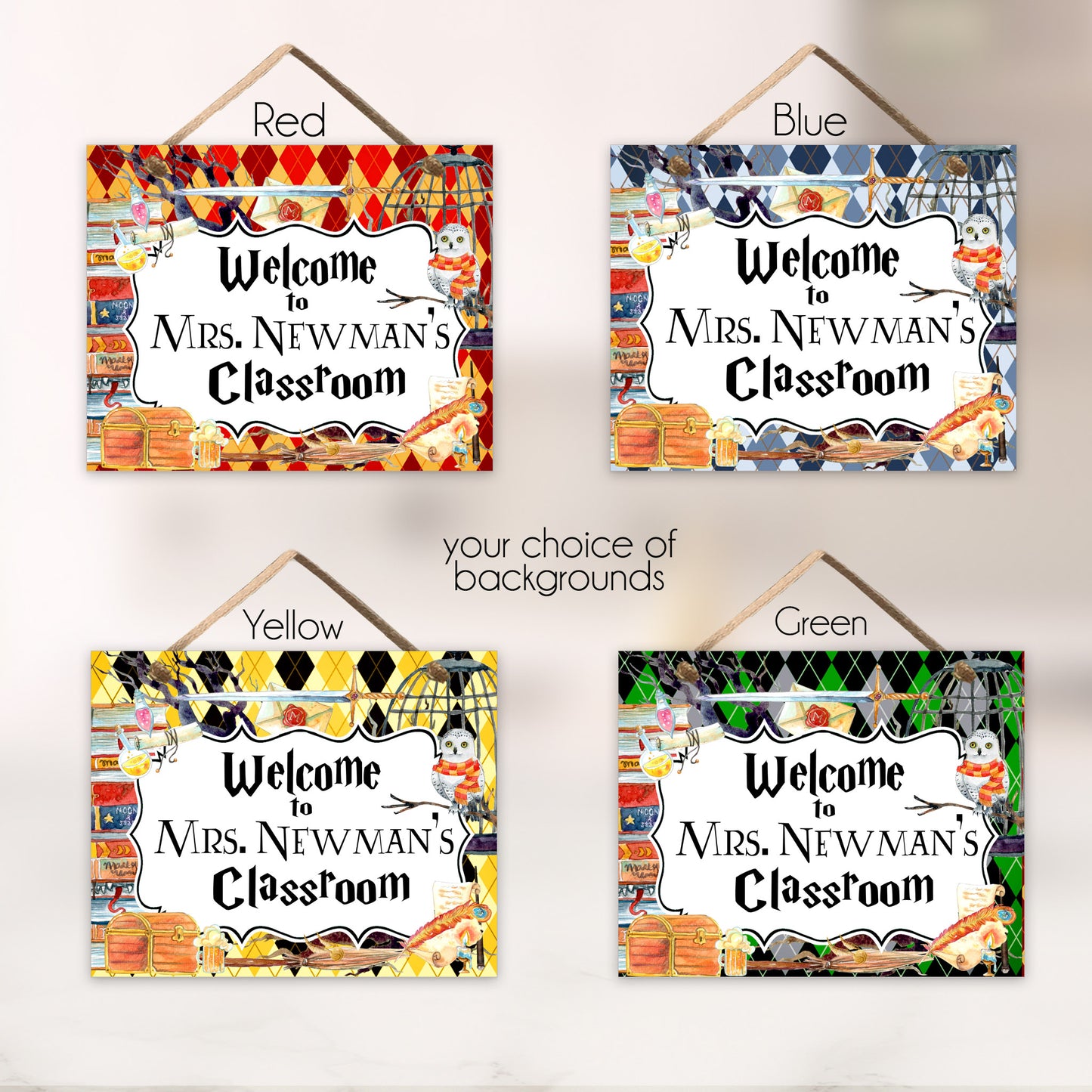 Wizard Classroom Door Sign