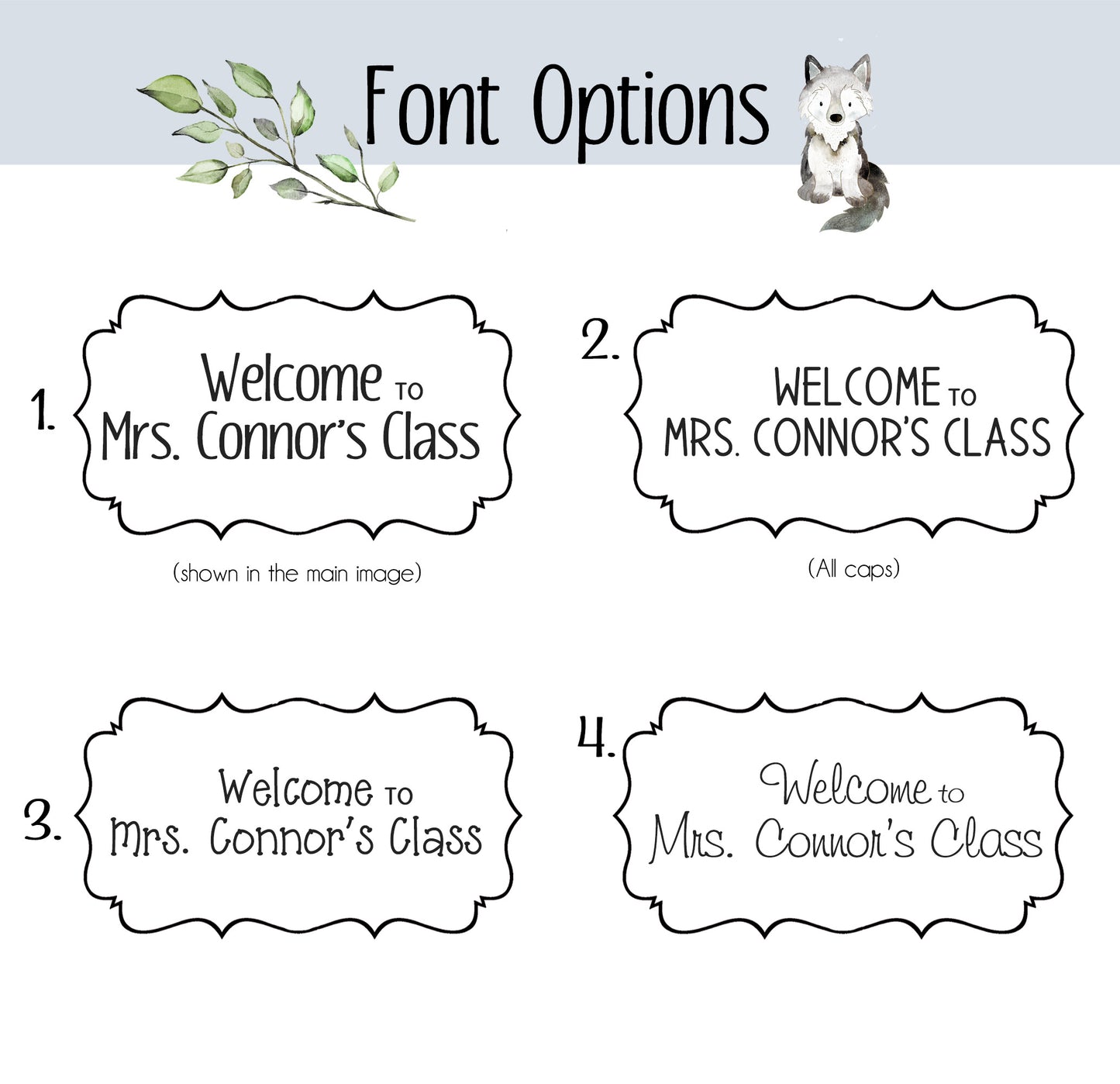 Woodland Wolf Door Sign with Critter Cut-Out