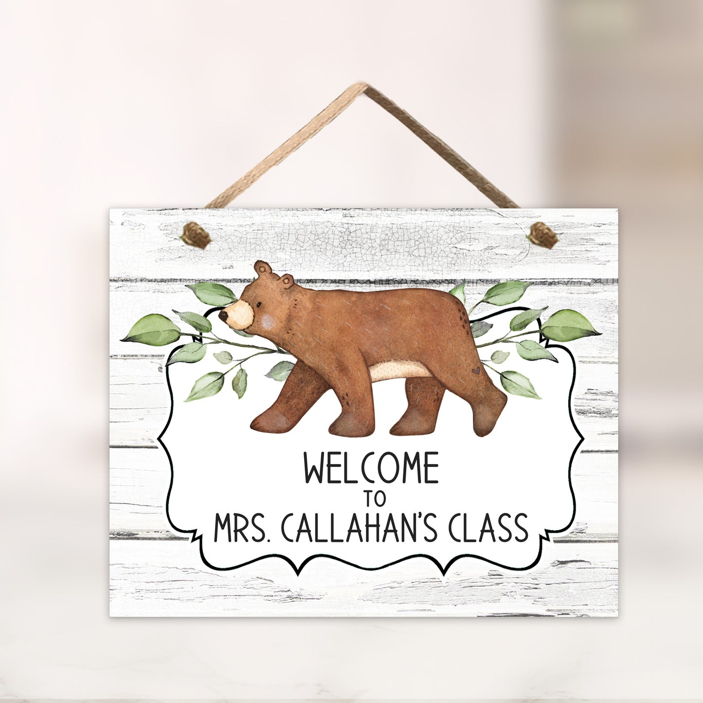 Woodland Bear Door Sign with Critter Cut-Out