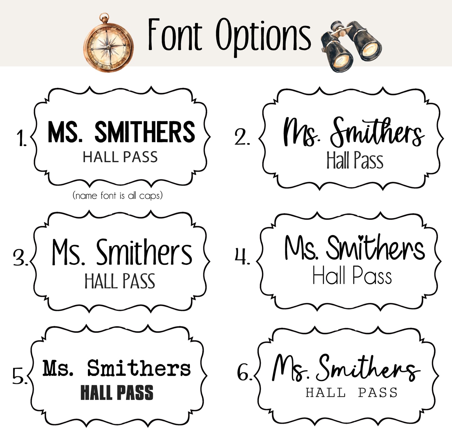 Personalized Cactus Hall Passes