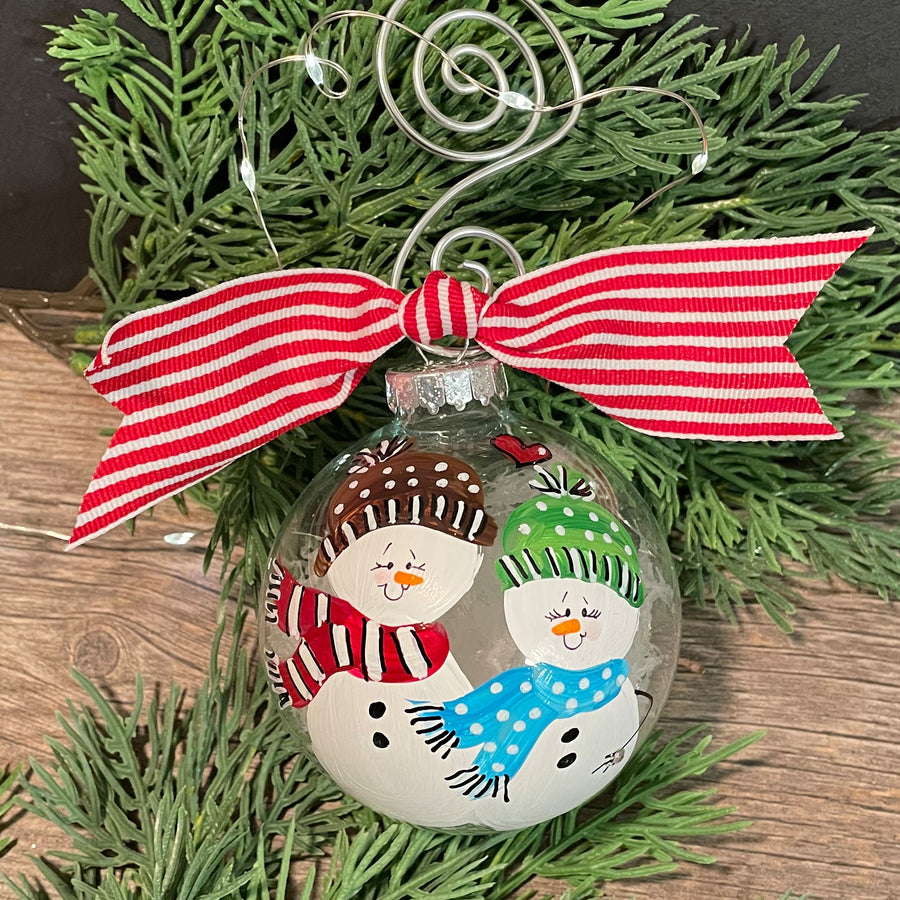 Personalized Snowman Engagement Ornament