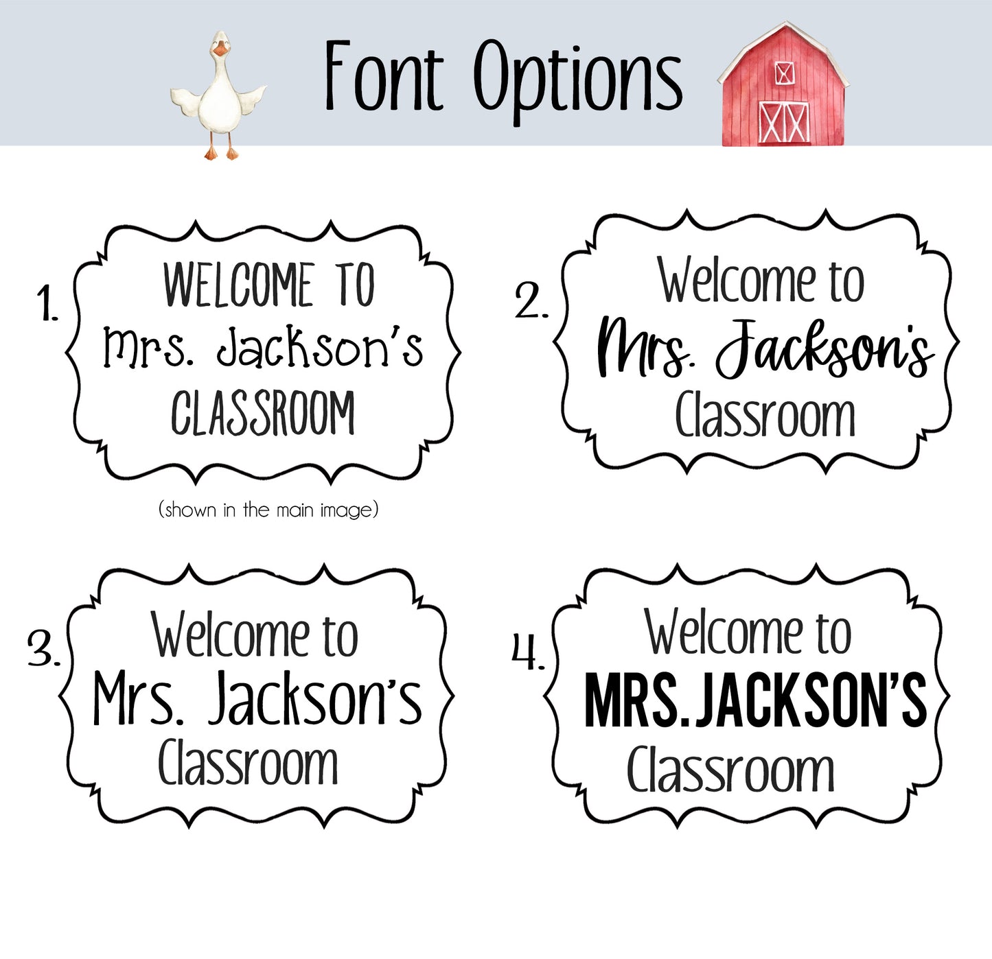 Farm Theme Classroom Door Sign